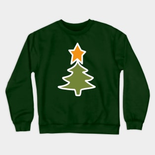 Minimal White Line Christmas Tree Crewneck Sweatshirt